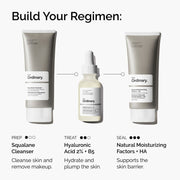 Build an everyday regimen with Squalane Cleanser, Hyaluronic Acid 2% + B5, and Natural Moisturizing Factors + HA